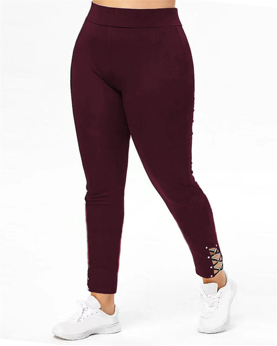 Damen Sportleggings mit dekorativen Schnürdetails R&B
