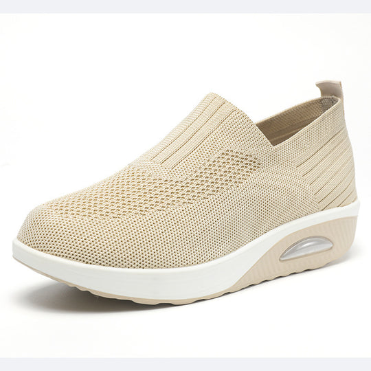 Damen leichtgewichtige Slip-On Sneakers mit atmungsaktiver Mesh-Oberfläche R&B