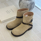 Damen elegante Chelsea Boots mit modischen Schnallen und hochwertiger Wildlederoberfläche R&B