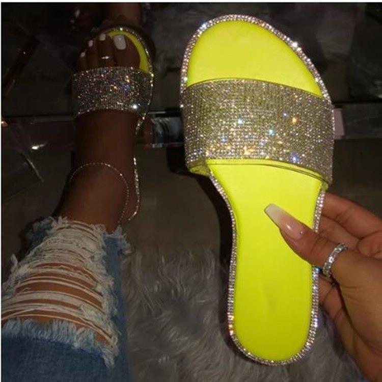 Damen Glamouröse Slides mit funkelnder Strassverzierung R&B
