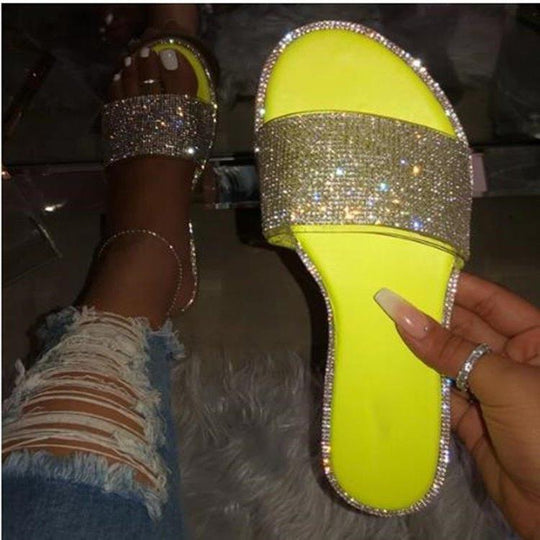 Damen Glamouröse Slides mit funkelnder Strassverzierung R&B