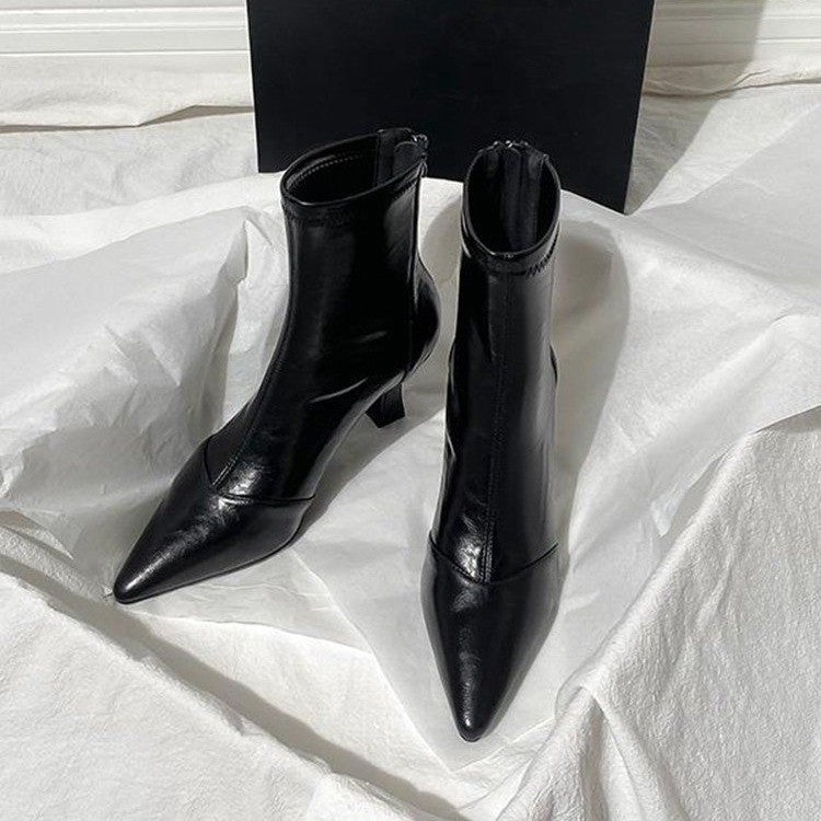 Damen Elegante High Heel Stiefeletten mit schmaler Silhouette und spitzem Design R&B