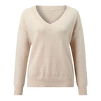 Damen eleganter V-Ausschnitt Pullover R&B