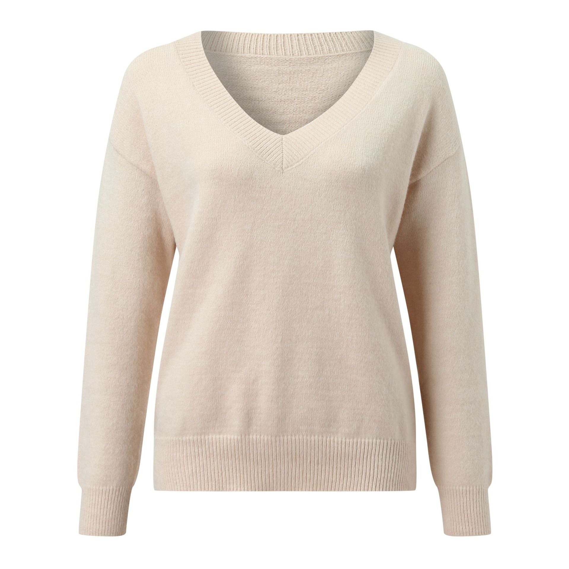 Damen eleganter V-Ausschnitt Pullover R&B
