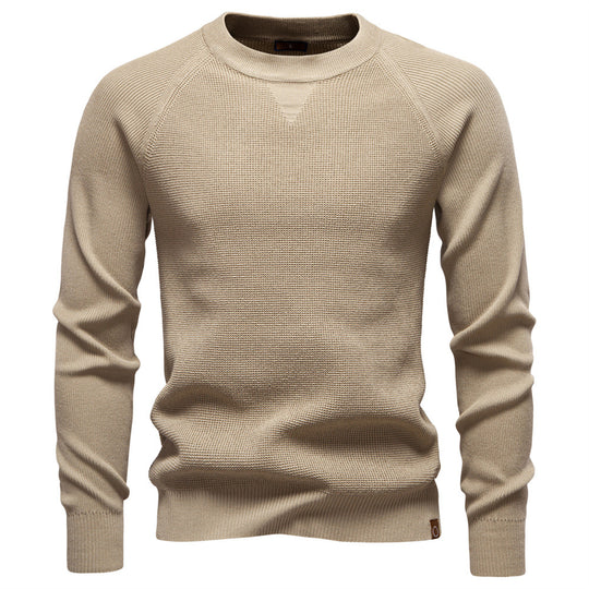 Herren Strickpullover mit innovativem Strukturmuster und Rundhalsausschnitt R&B