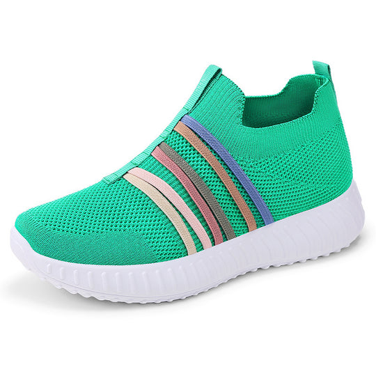 Damen Leichte und atmungsaktive Slip-On Sneakers mit elastischem Einsatz R&B
