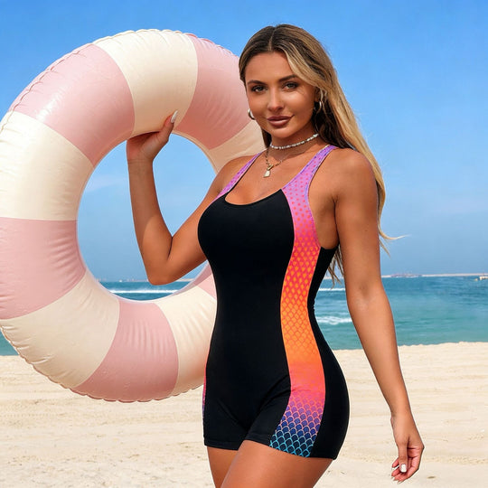 Damen Sportlicher Schwimmanzug mit aufregendem Grafikdesign R&B