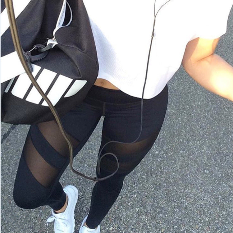 Damen Sport-Leggings mit atmungsaktiven Mesh-Einsätzen R&B