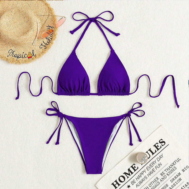 Damen Triangel-Bikini mit verstellbaren Trägern und raffiniertem Schnitt R&B