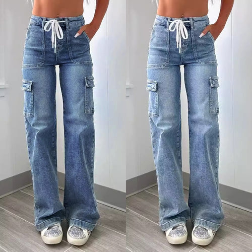 Damen Cargo-Jeans mit praktischen Taschen und weiter Beinform R&B