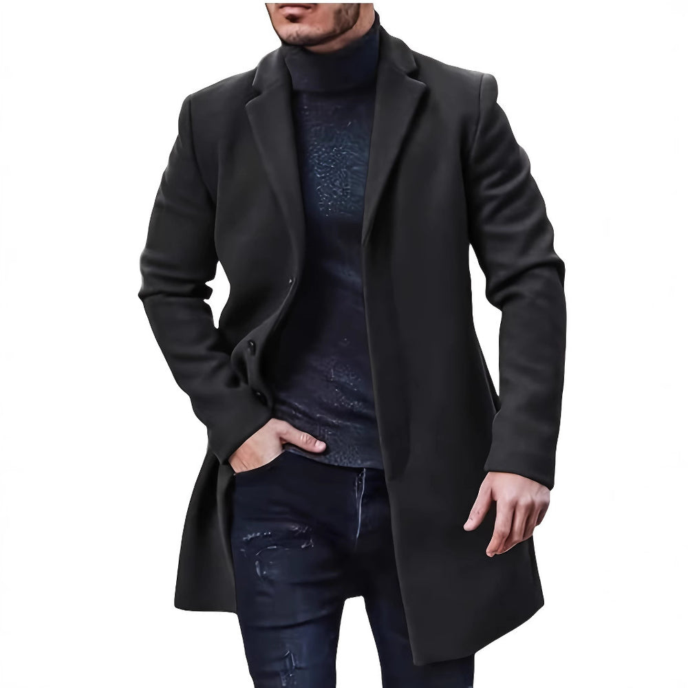 Herren eleganter Mantel mit klassischem Revers R&B