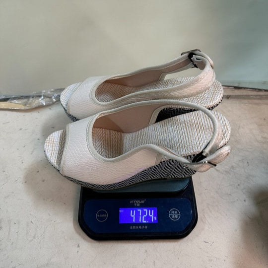 Damen Plateau-Sandalen mit geschlossener Zehenpartie und trendiger Wellenstruktur R&B