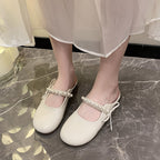 Damen praktische Ballerina-Schuhe mit Perlenverzierung R&B