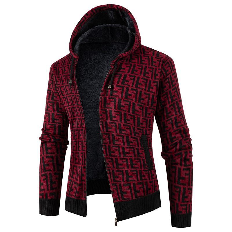 Herren Strickjacke mit modernem Zopfmuster und kuscheligem Innenfutter