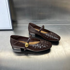 Damen Ballerinas mit modischem Flechtmuster und dekorativem Riemen R&B