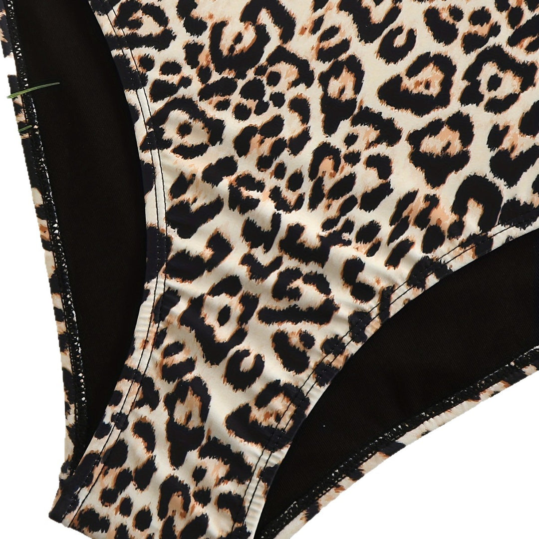 Damen Triangel-Bikini-Set mit edlem Wickeltuch und raffiniertem Animal-Print R&B
