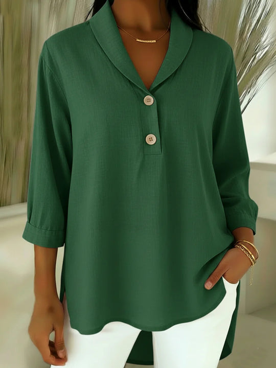 Damen Elegantes Hemd mit modernem Kragen und Knopfdetails R&B