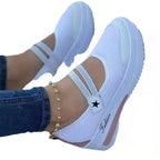 Damen Komfortable Slip-On Sneakers mit elastischem Riemen R&B