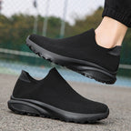 Unisex nan elastischer Strick-Schlupfschuh mit konturierter viskoelastischer Innensohle und rutschfester stoßdämpfender Laufsohle R&B