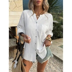 Damen Lässiges Oversized-Hemd mit Knopfdetail R&B