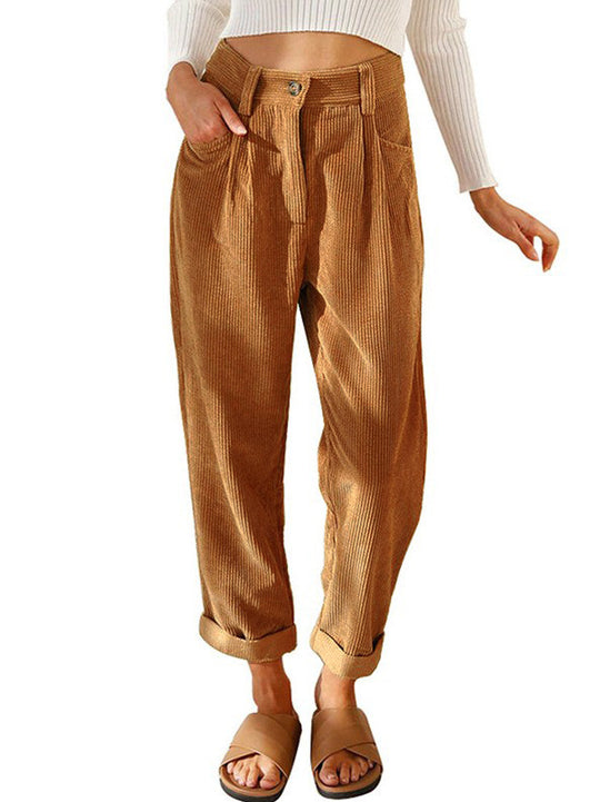 Damen High-Waist Bundfaltenhose R&B