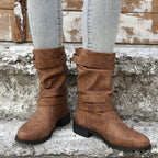Vintage Schnalle Mid-Calf Stiefel R&B