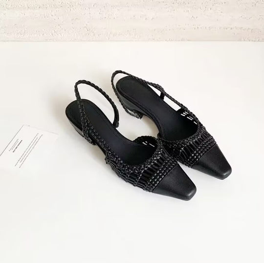 Damen Slingback-Pumps mit modischem Flecht-Design und elegantem Spitzenzeh R&B