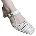Damen modische Slingback-Pumps mit geflochtenem Design und modischem Schnallenverschluss R&B