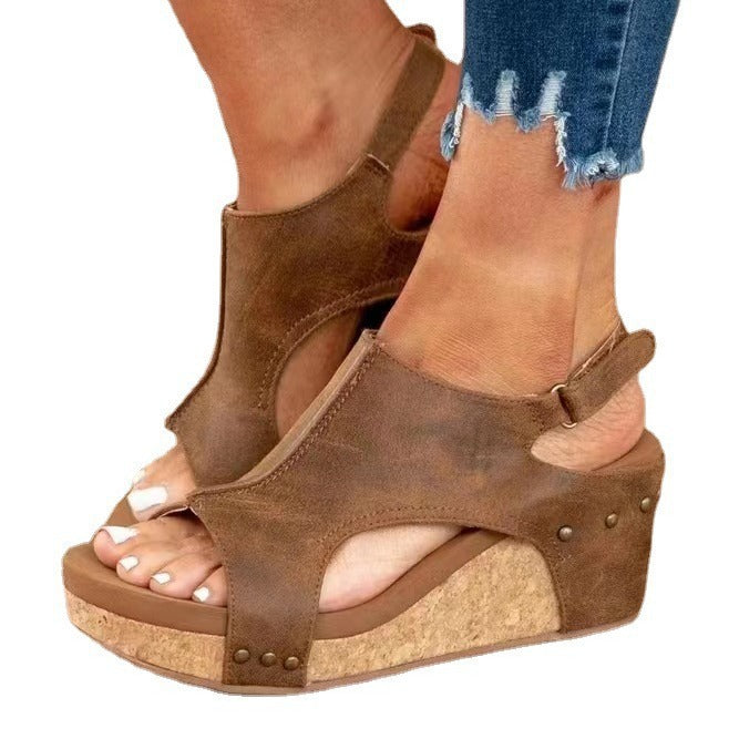 Damen Wedge-Sandalen mit elastischem Riemen und anatomischer Fußbettgestaltung R&B