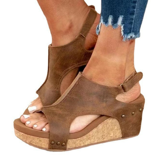Damen Wedge-Sandalen mit elastischem Riemen und anatomischer Fußbettgestaltung R&B