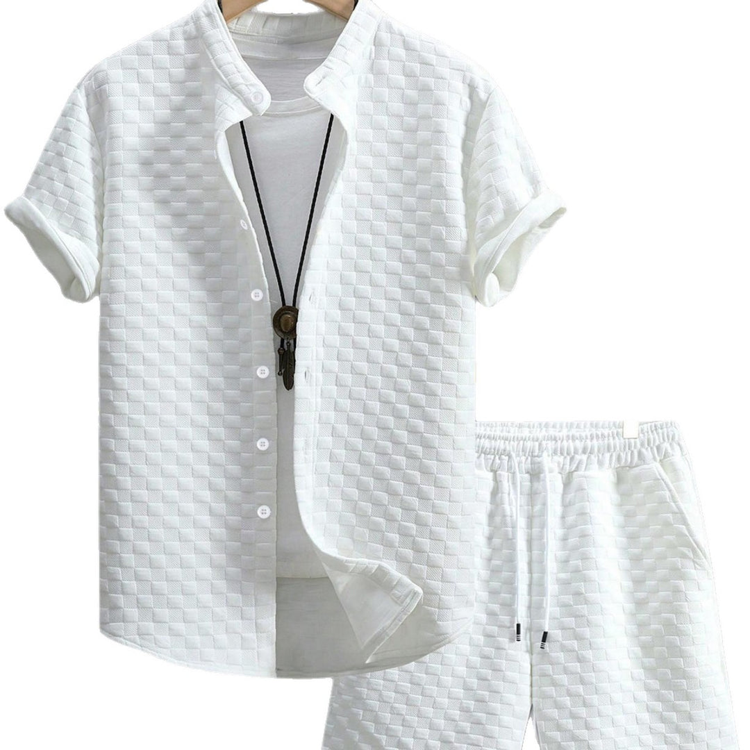 Damen lässiges Kurzarm Hemd und Shorts Set R&B