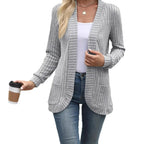 Damen Strickjacke mit offenen Front und praktischen Taschen R&B