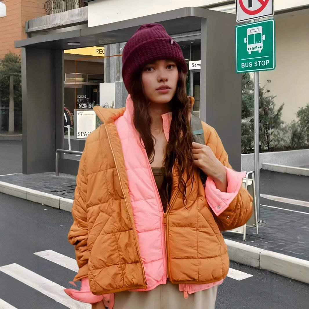 Damen Steppjacke mit hohem Kragen und praktischem Reißverschluss R&B