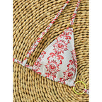 Damen Triangel-Bikini mit Goldring-Details und seitlichen BindR&Bändern R&B