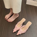 Damen spitze Slingback Mules mit floralen Applikationen R&B