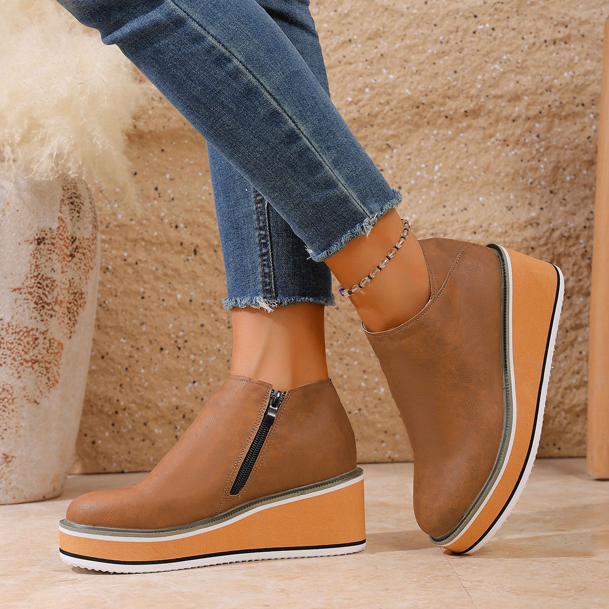 Damen Wedge-Sandaletten mit elegantem Absatz und rutschfester Sohle R&B