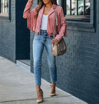 R&B | Damen Fransen Wildlederjacke