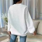 Damen Casual Oversized Pullover mit strukturiertem Design R&B