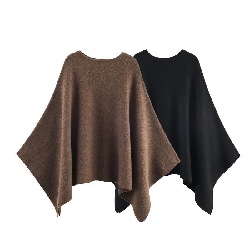 Damen eleganter PONCHO aus hochwertigem Material mit asymmetrischem Schnitt R&B