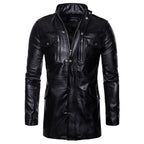 Herren Lederjacke mit Zipper-Taschen