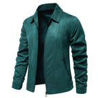 Herren Kunstlederjacke mit strukturiertem Design und seitlichen Reißverschlusstaschen