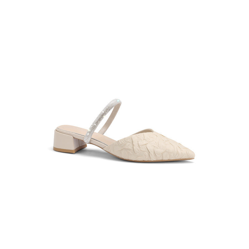 Damen Slingback-Pumps mit glitzerndem Riemchen und eleganter Spitze