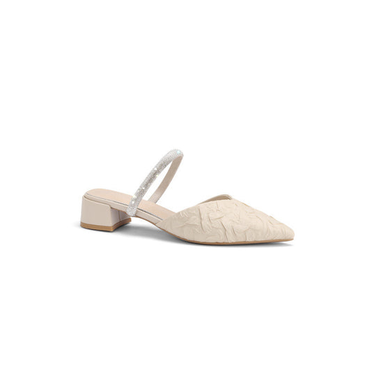 Damen Slingback-Pumps mit glitzerndem Riemchen und eleganter Spitze R&B