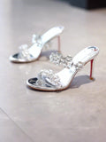 Damen Glamouröse Slingback-Pumps mit funkelnden Strass-Akzenten R&B