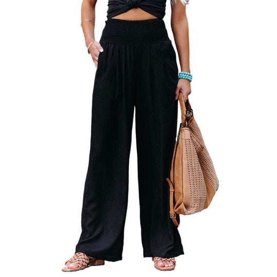 Damen weite Sommerhose mit elastischem Bund und komfortablem Schnitt R&B