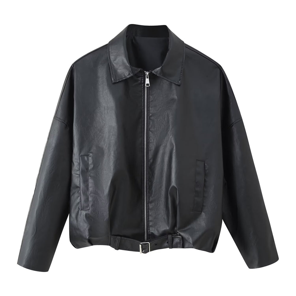 Damen Künstliche jacke mit hohem Kragen und praktischen Taschen R&B