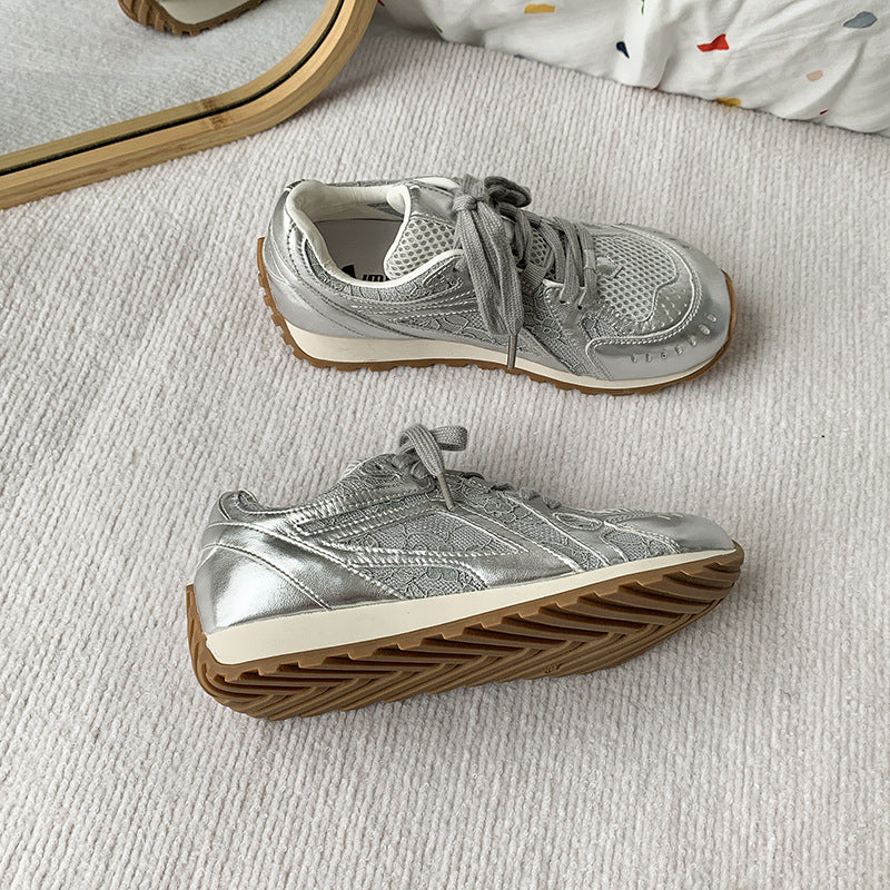 Damen Sportliche Fitness Sneakers mit atmungsaktiver Mesh-Oberfläche und rutschfester Sohle R&B