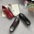 Damen elegante und bequeme Ballerinas mit raffinierter Gummizug-Ästhetik R&B
