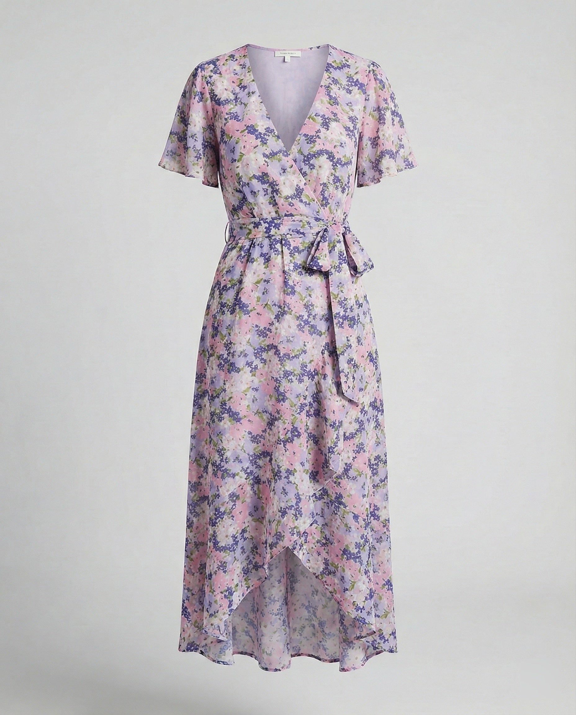 Damen Blumenkleid Midi mit Gürtel