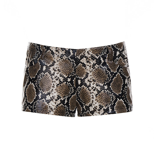 Damen Pailletten-Minikleid mit Leopardenmuster und verstellbaren Spaghettiträgern R&B